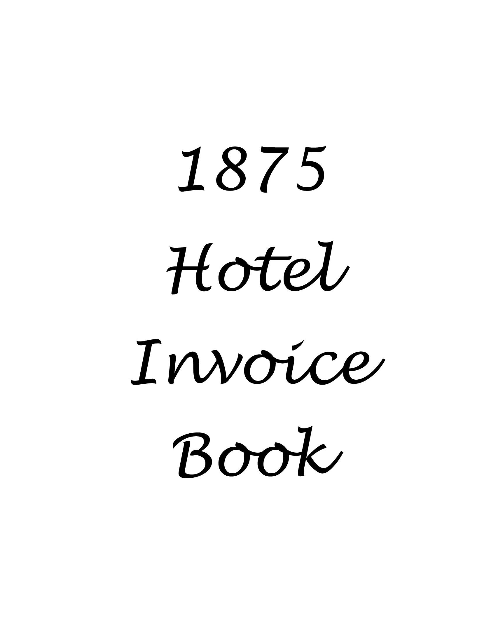 Invoice book - unknown private hotel