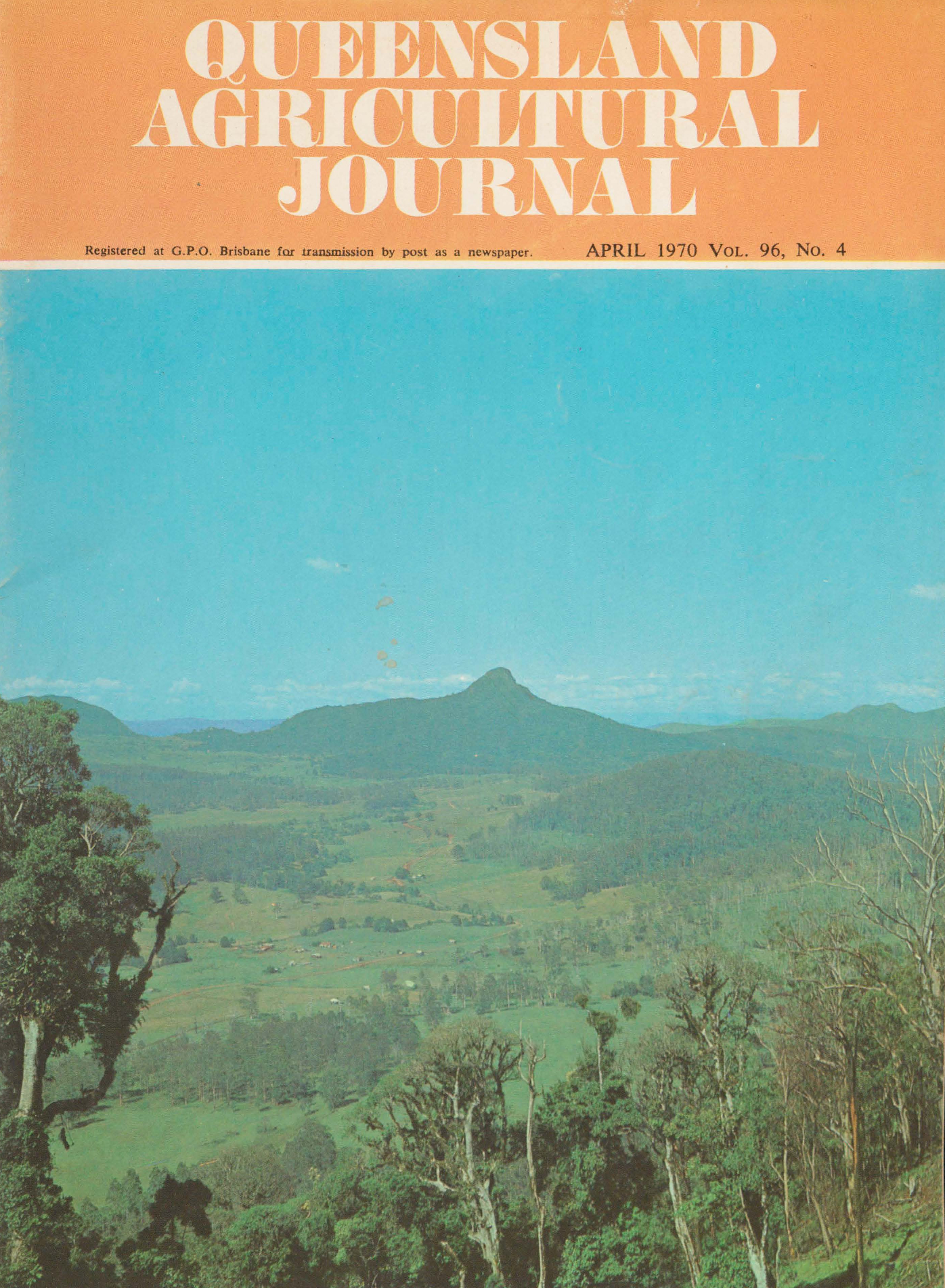 Queensland Agricultural Journal - April 1970