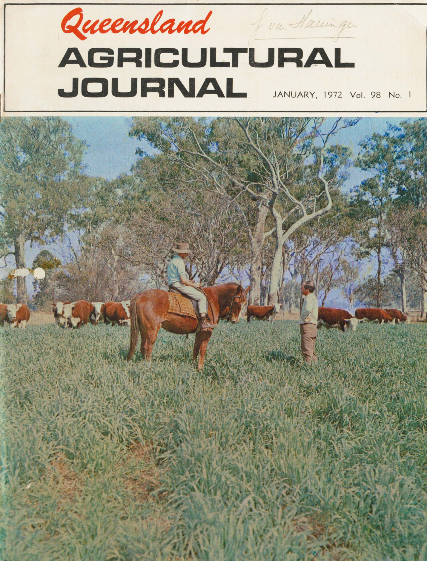 Queensland Agricultural Journal - January 1972