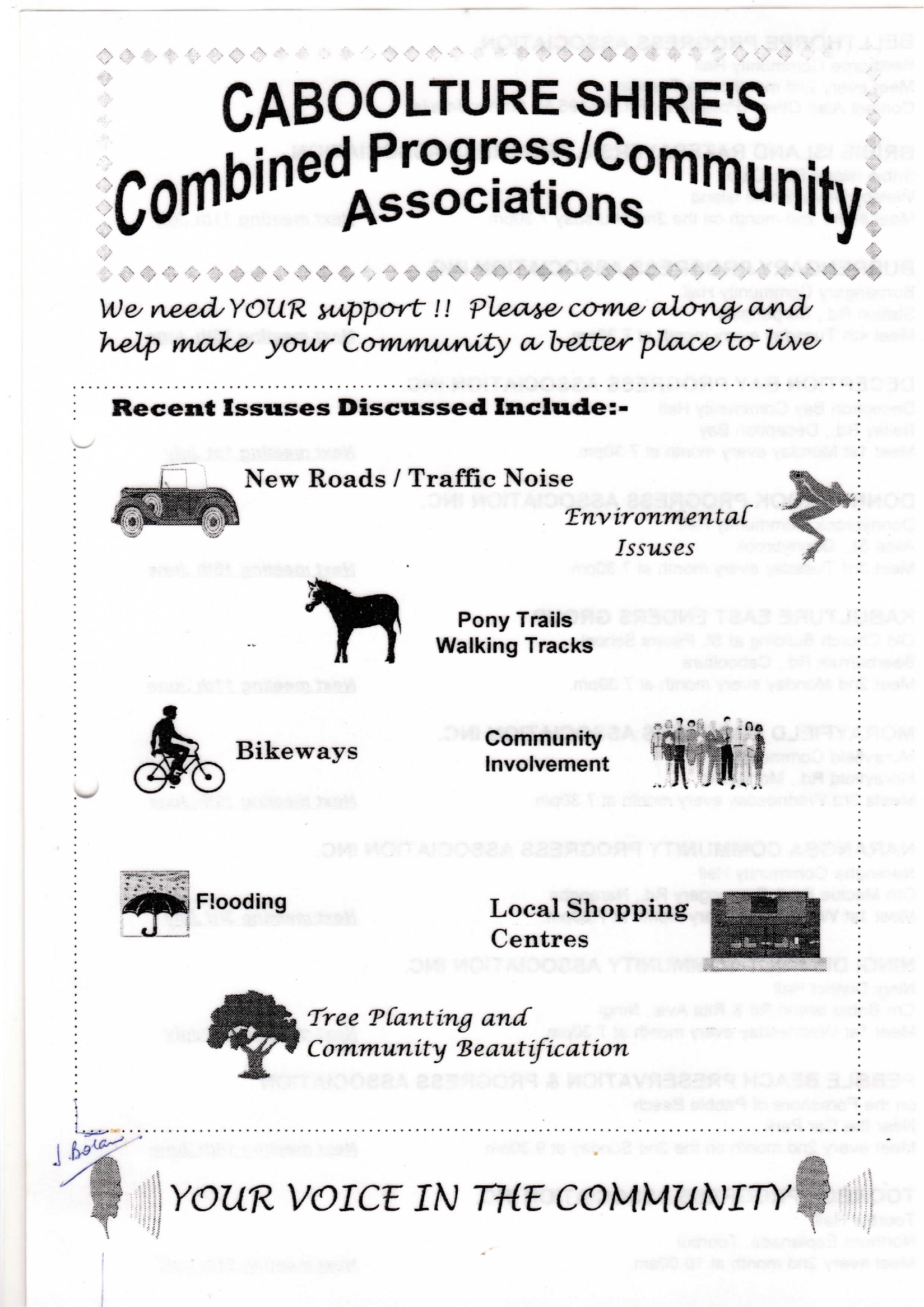 Caboolture Shire's combined Progress/Community Associations flyer