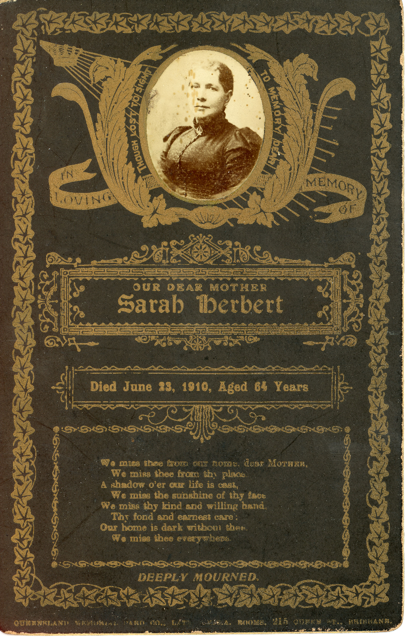 Sarah Herbert - funeral pamphlet