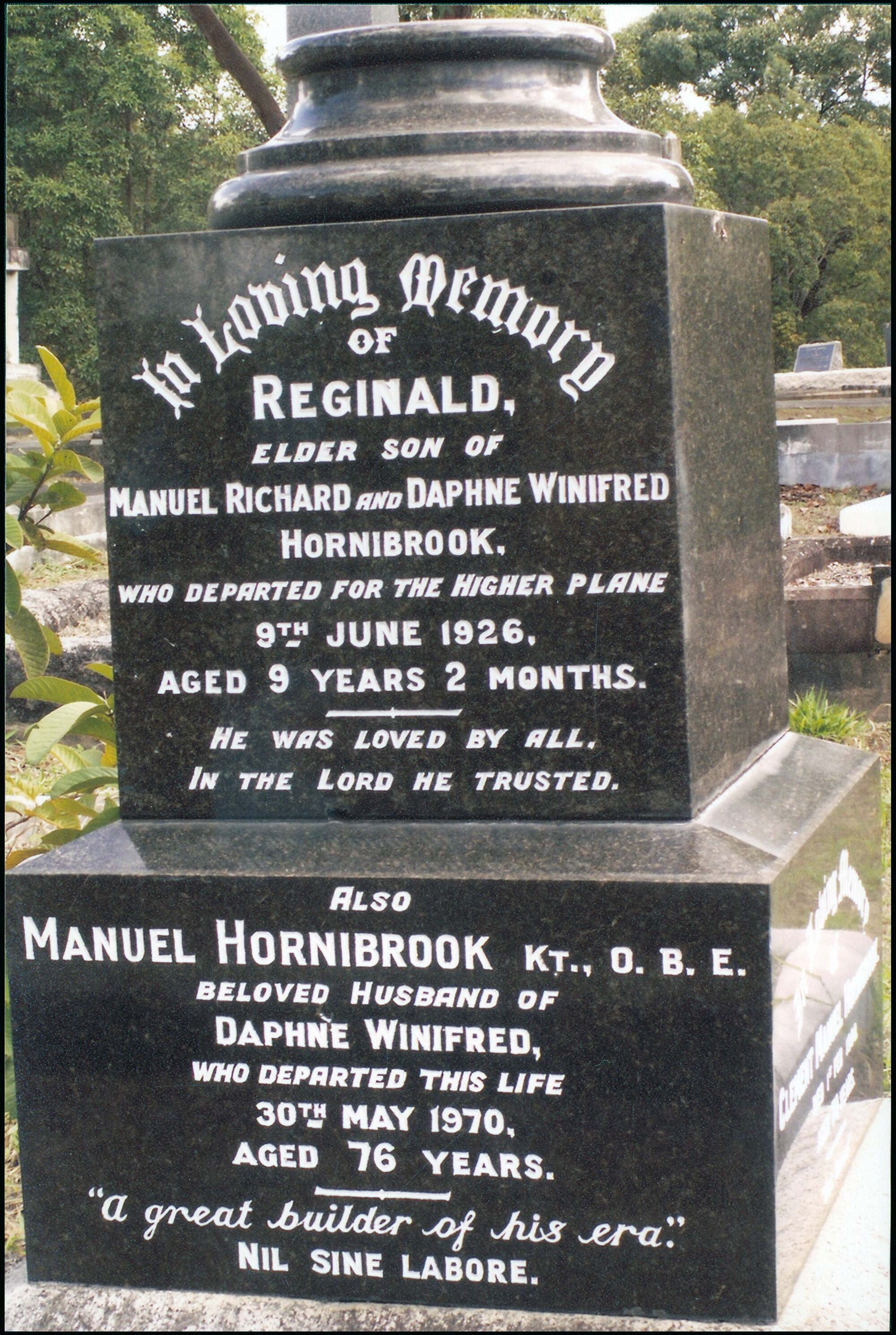 Manuel Hornibrook's grave, Toowong Cemetery 2006