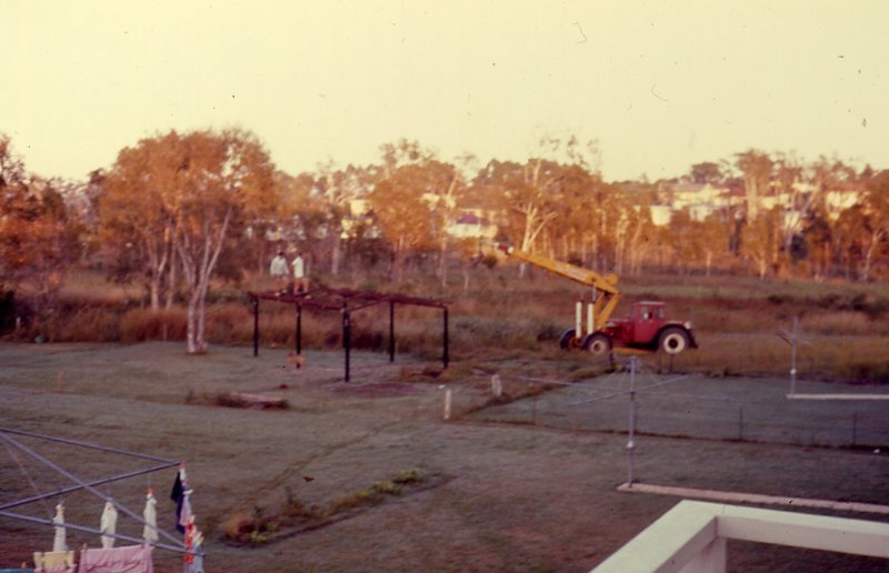 Shed Frame coming through backyard
