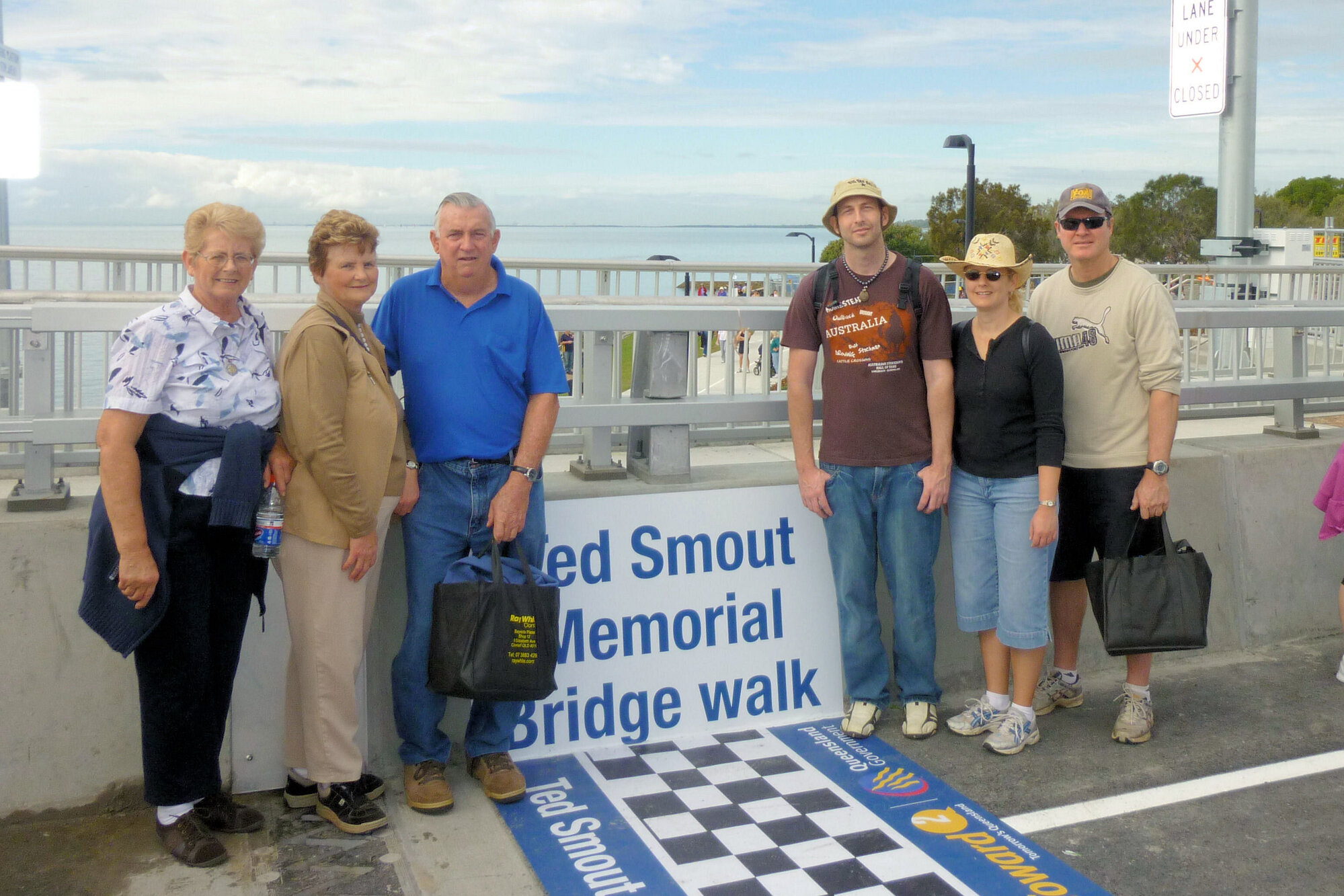 The Evans family on the bridge walk