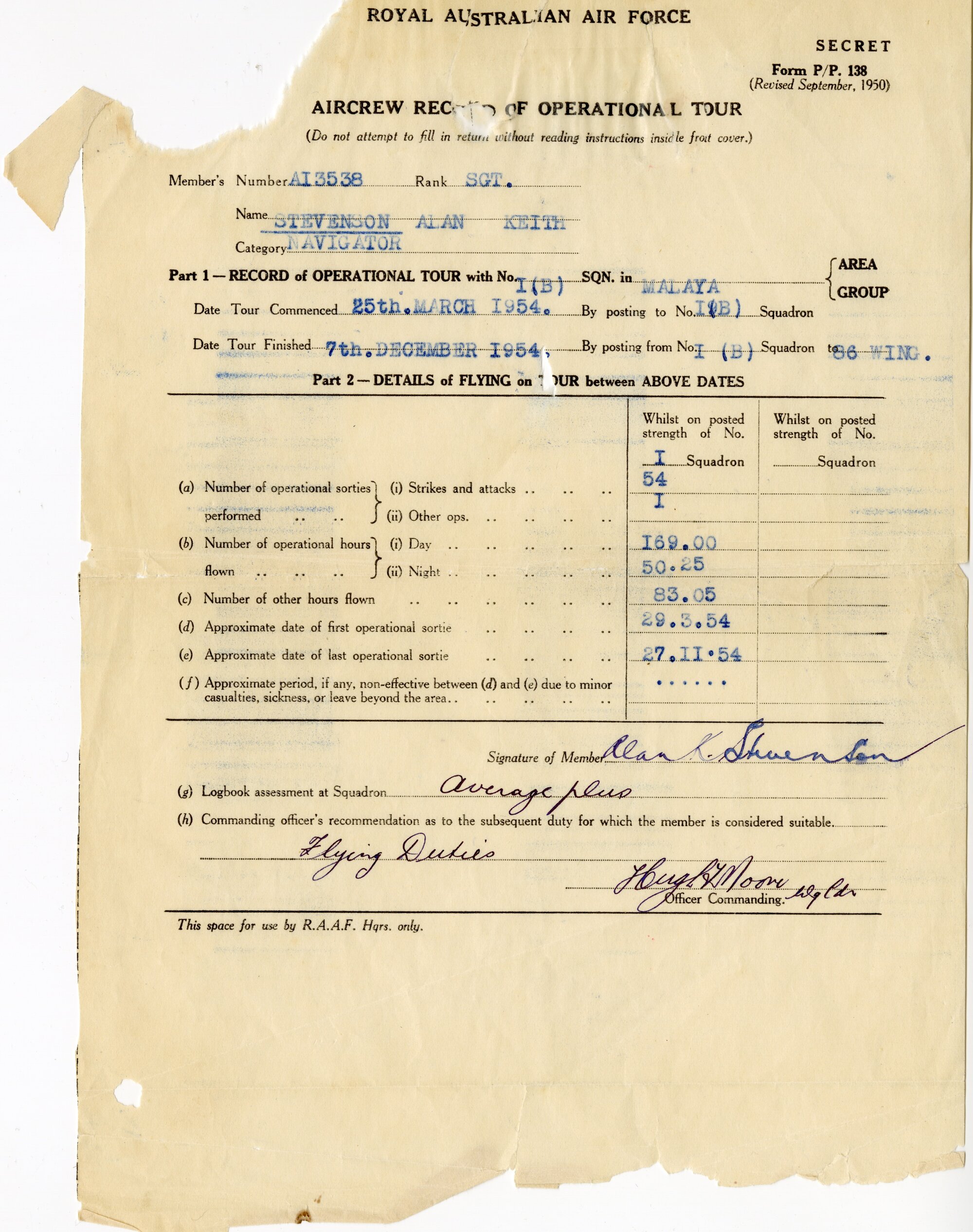 Air Crew Record Malaya Tour