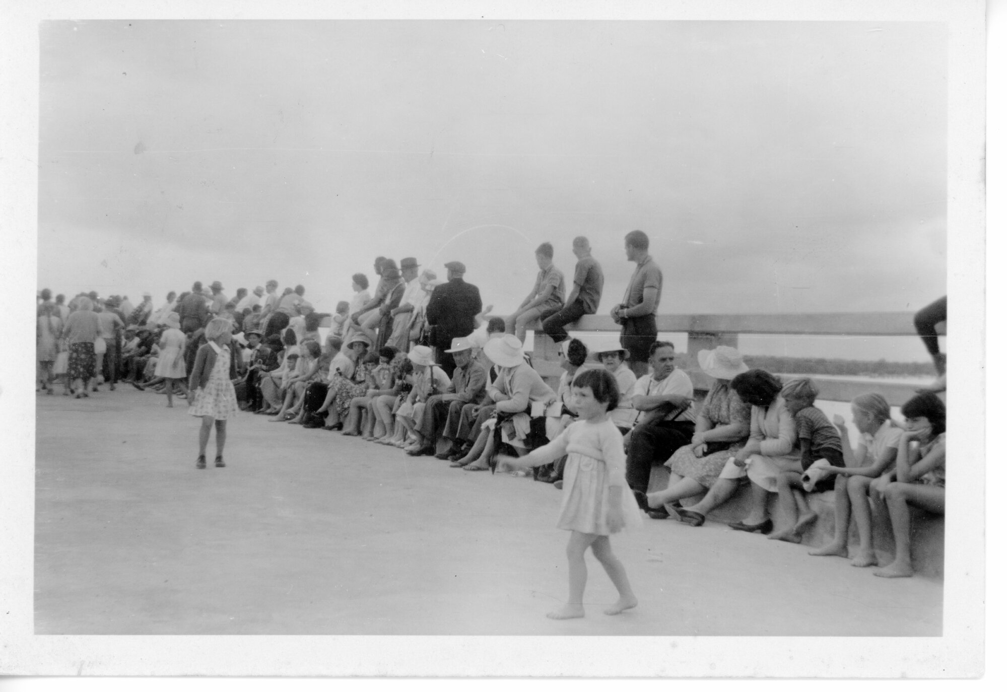 Bribie Bridge opening ceremony - crowd waiting