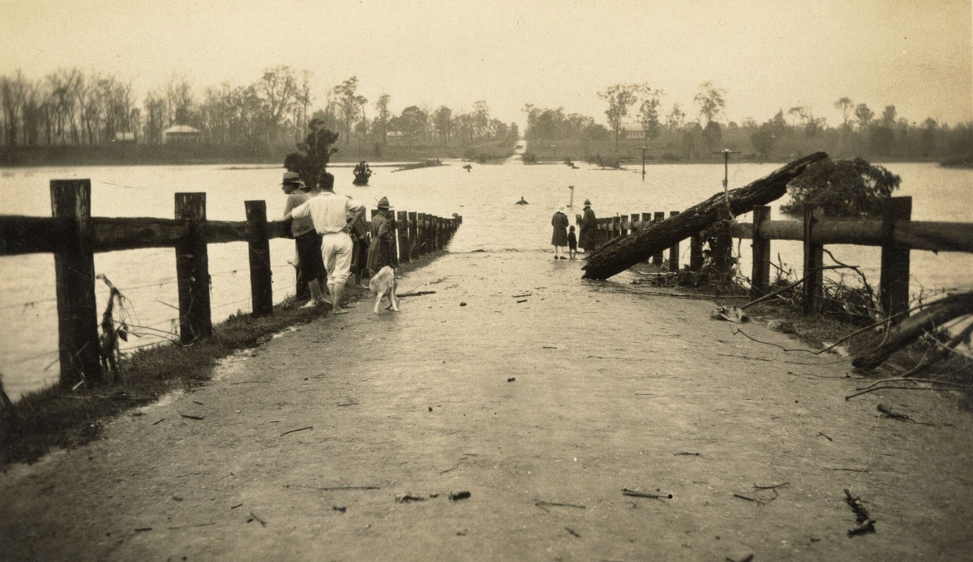 Caboolture River Bridge during 1931 flood