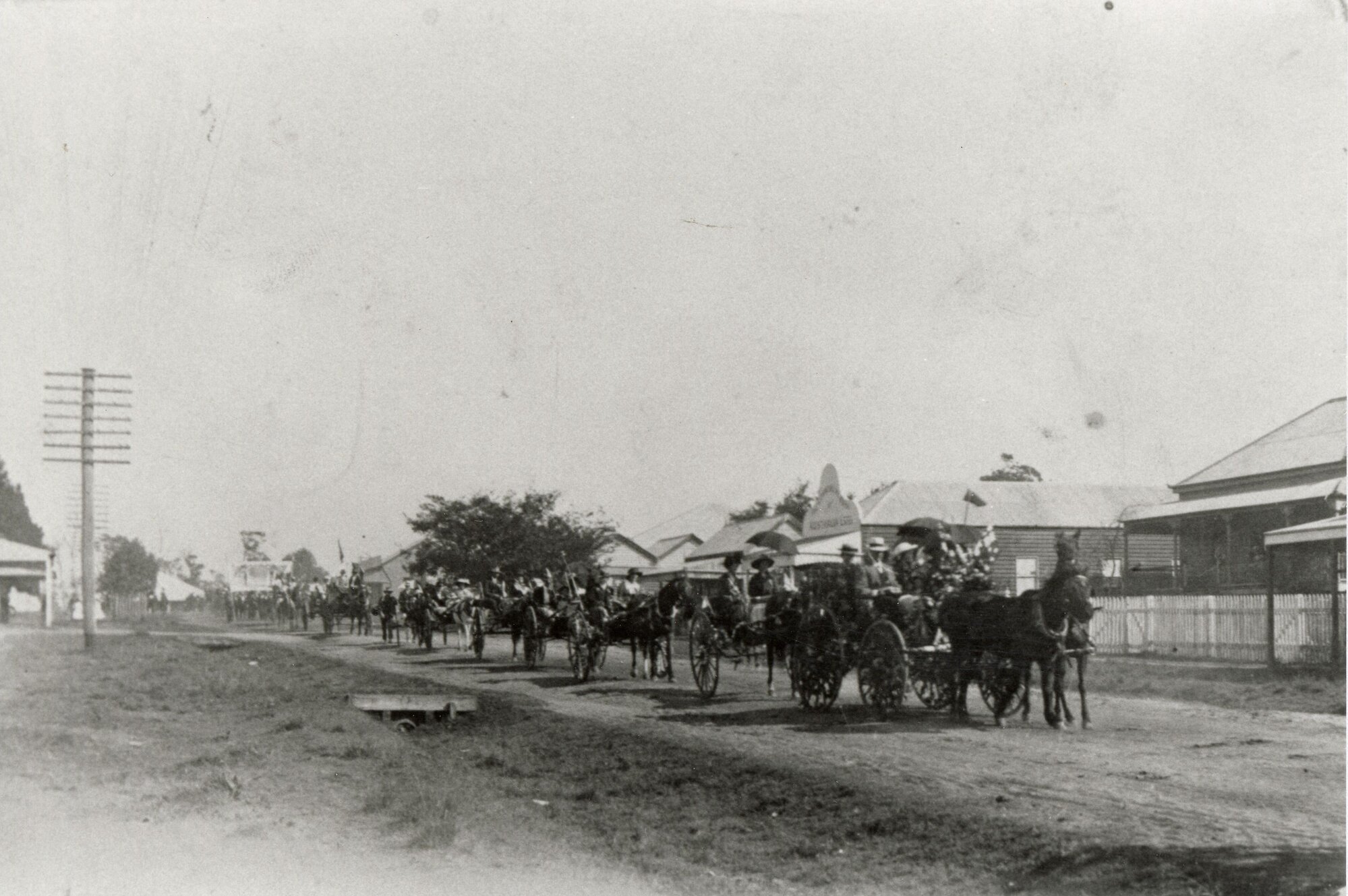 Procession in King Street Caboolture looking west, ca. 1944