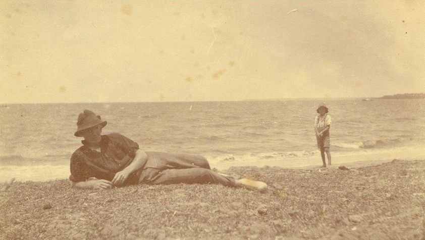 John (Jack) Tucker on the beach front at Deception Bay