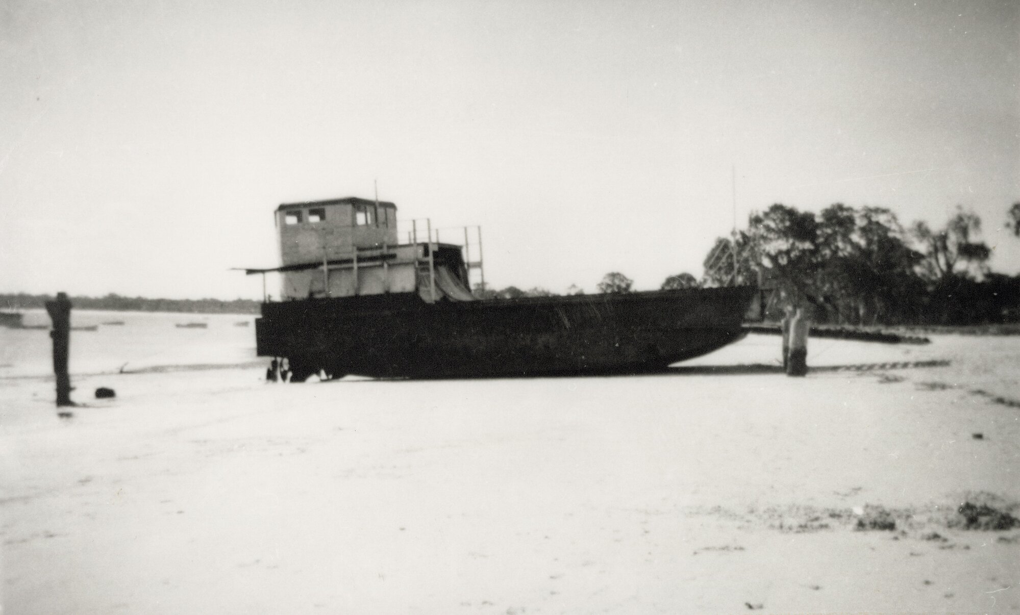 Toorbul Point / Bribie Island Car Ferry (Barge), ca. 1952
