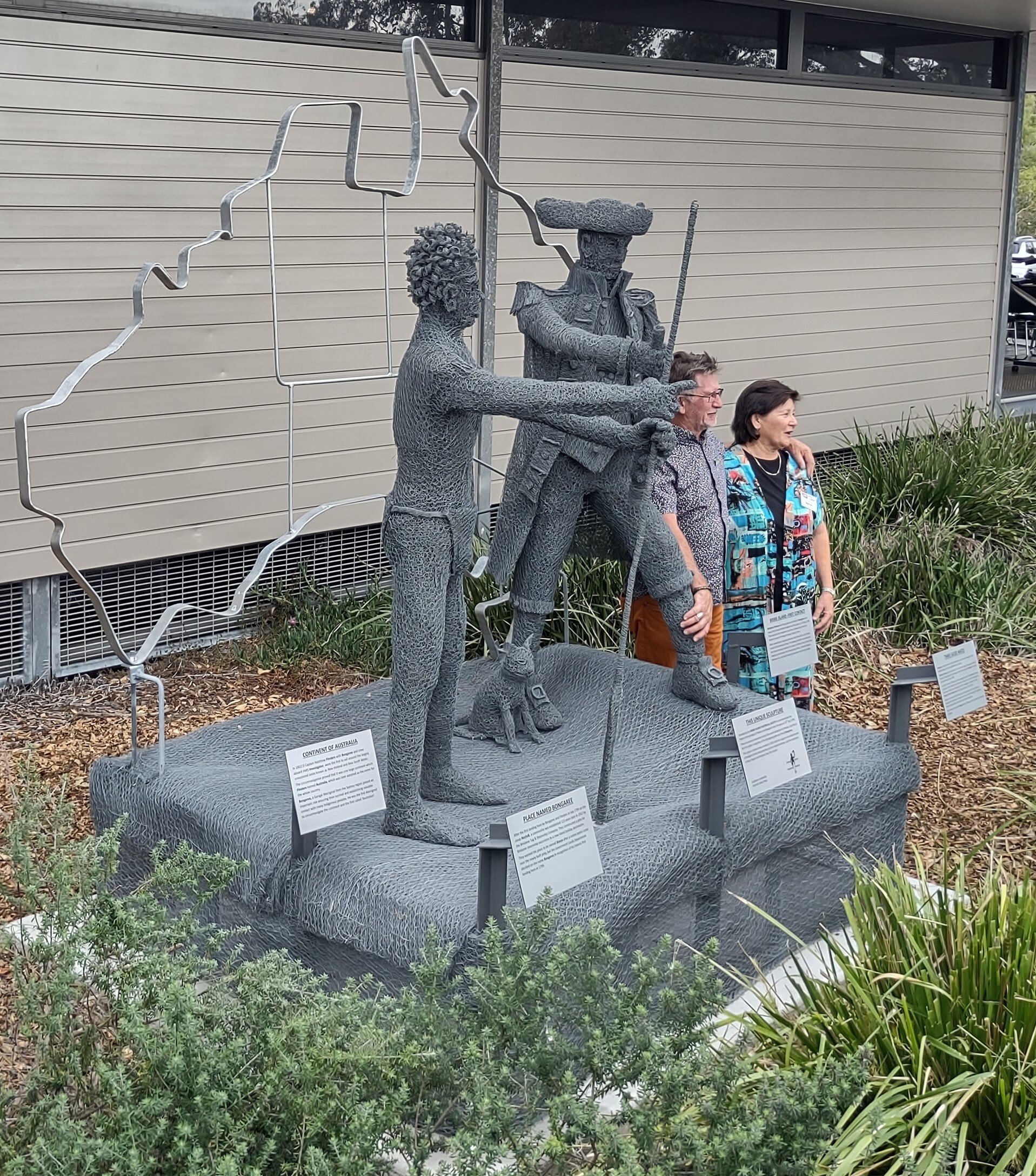 Bribie Historical Society Unveiling Statue at Bribie Seaside Museum