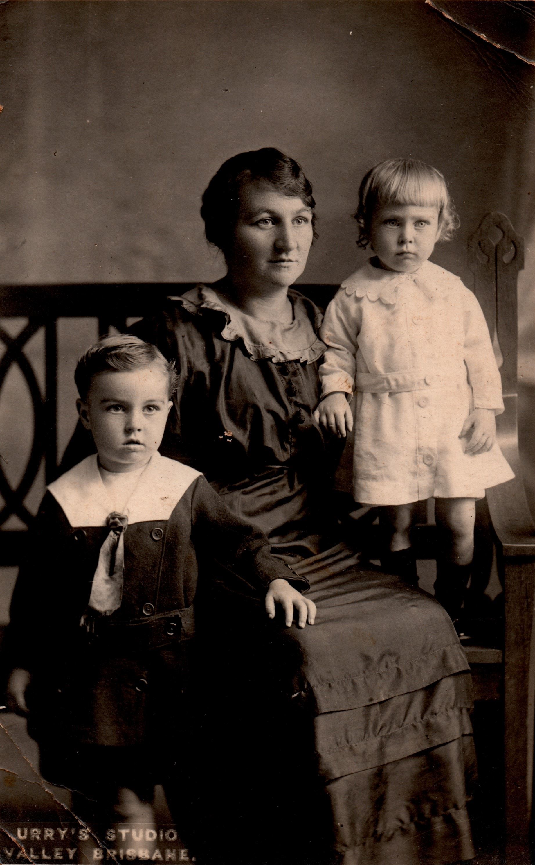 Woman and two children