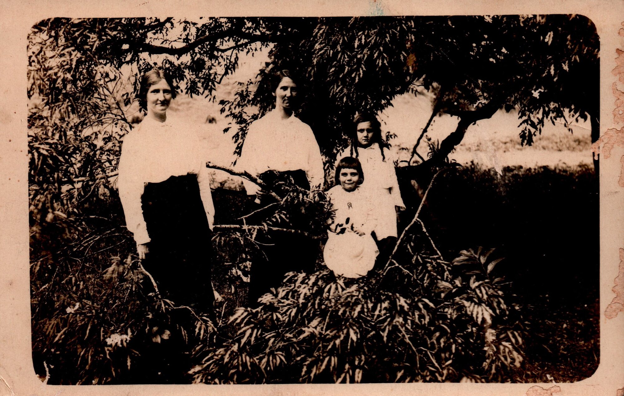 Two women and two children