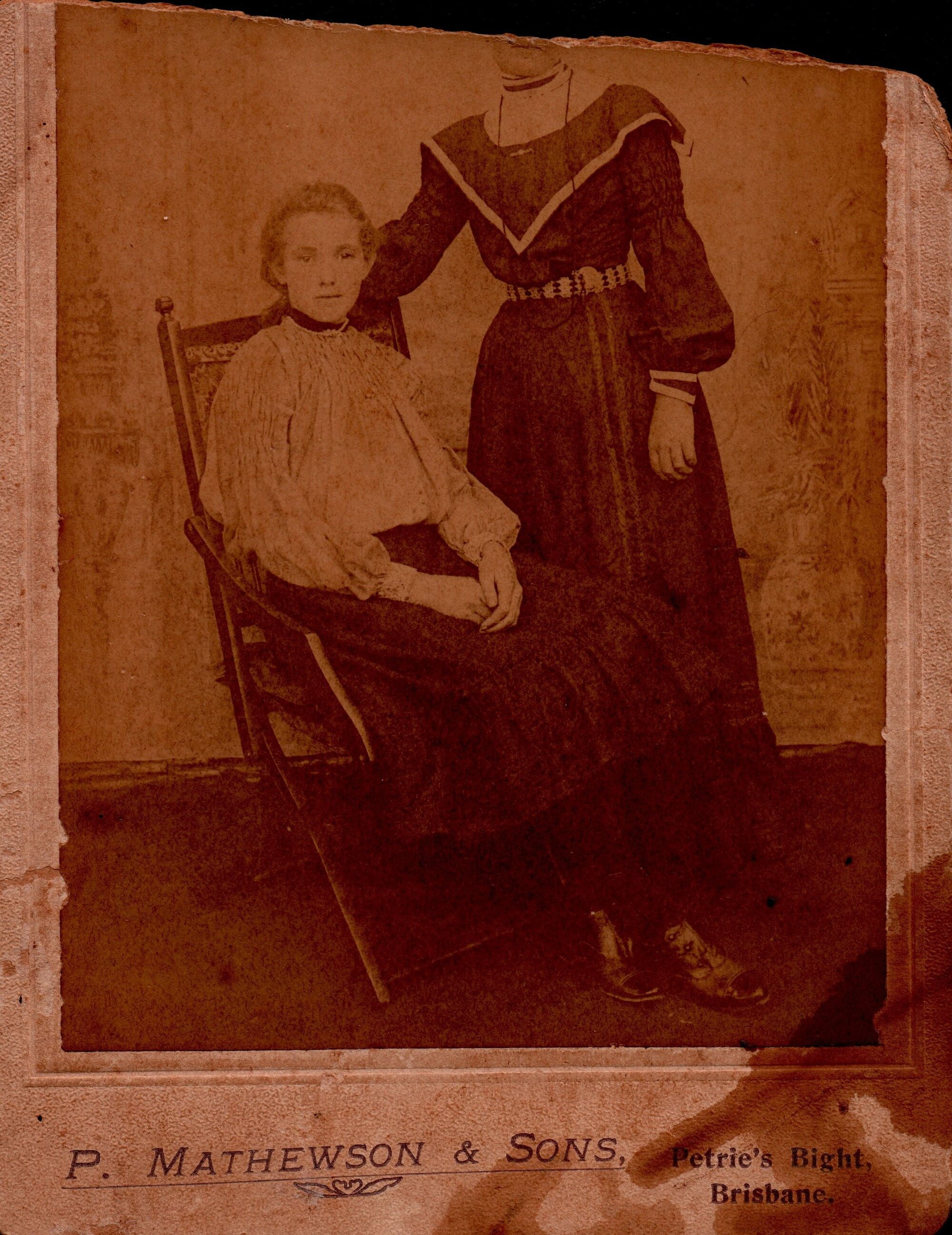 Portrait of two women - damaged