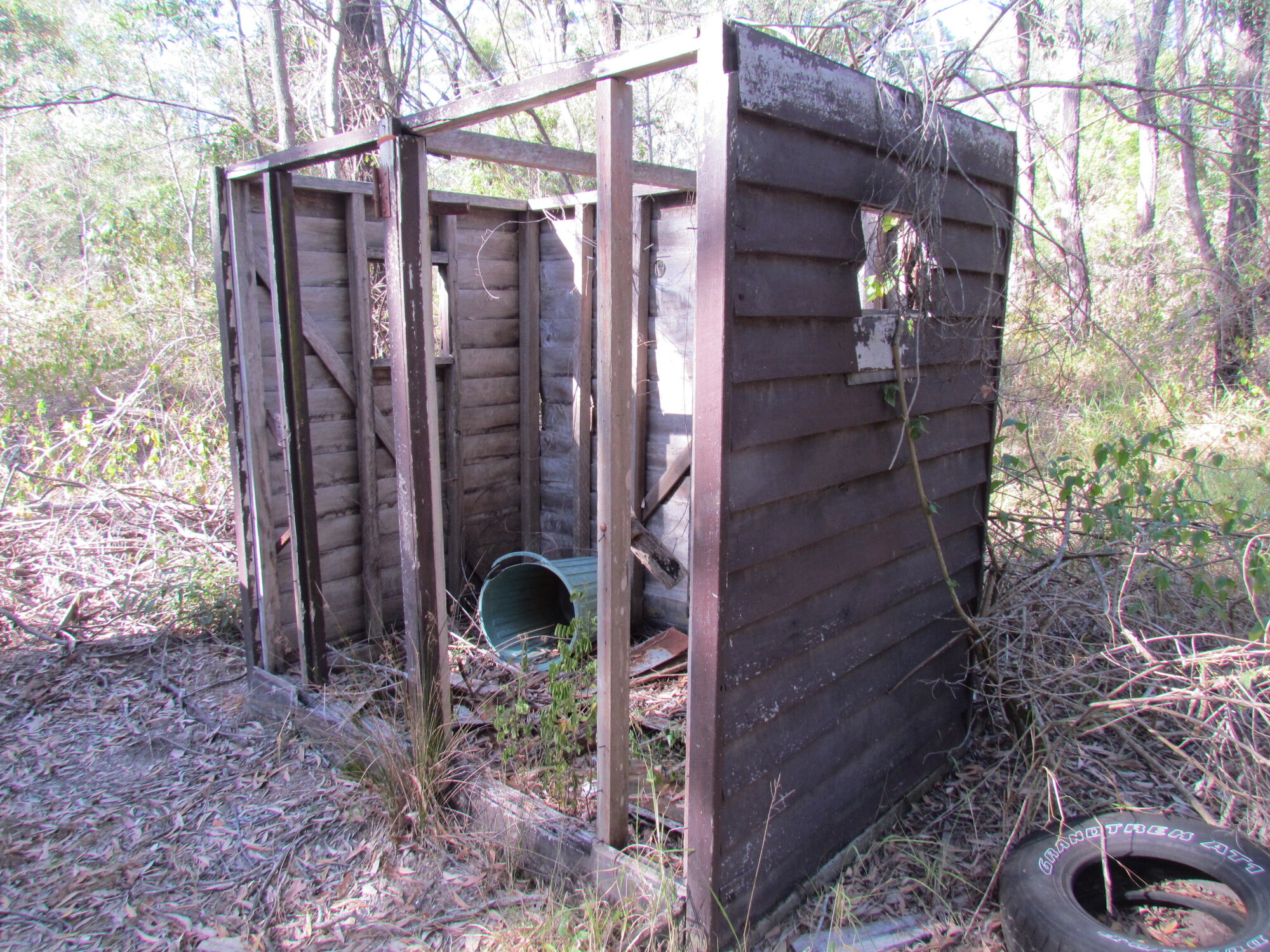 Remnants of a wooden structure