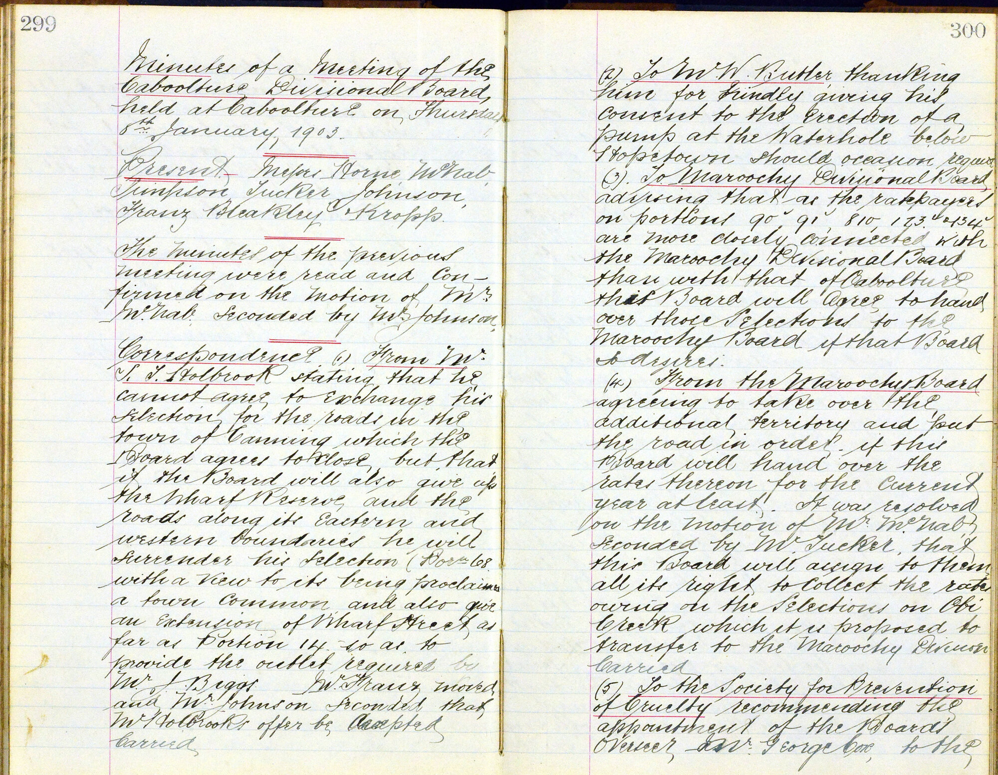 Caboolture Divisional Board Minutes - 8 January 1903 - 26 February 1903