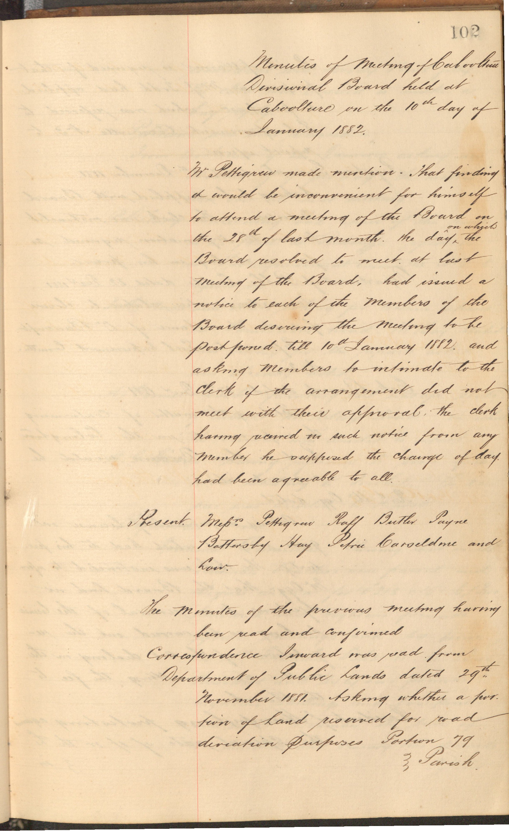 Caboolture Divisional Board Minutes - 10 January 1882 - 13 December 1882