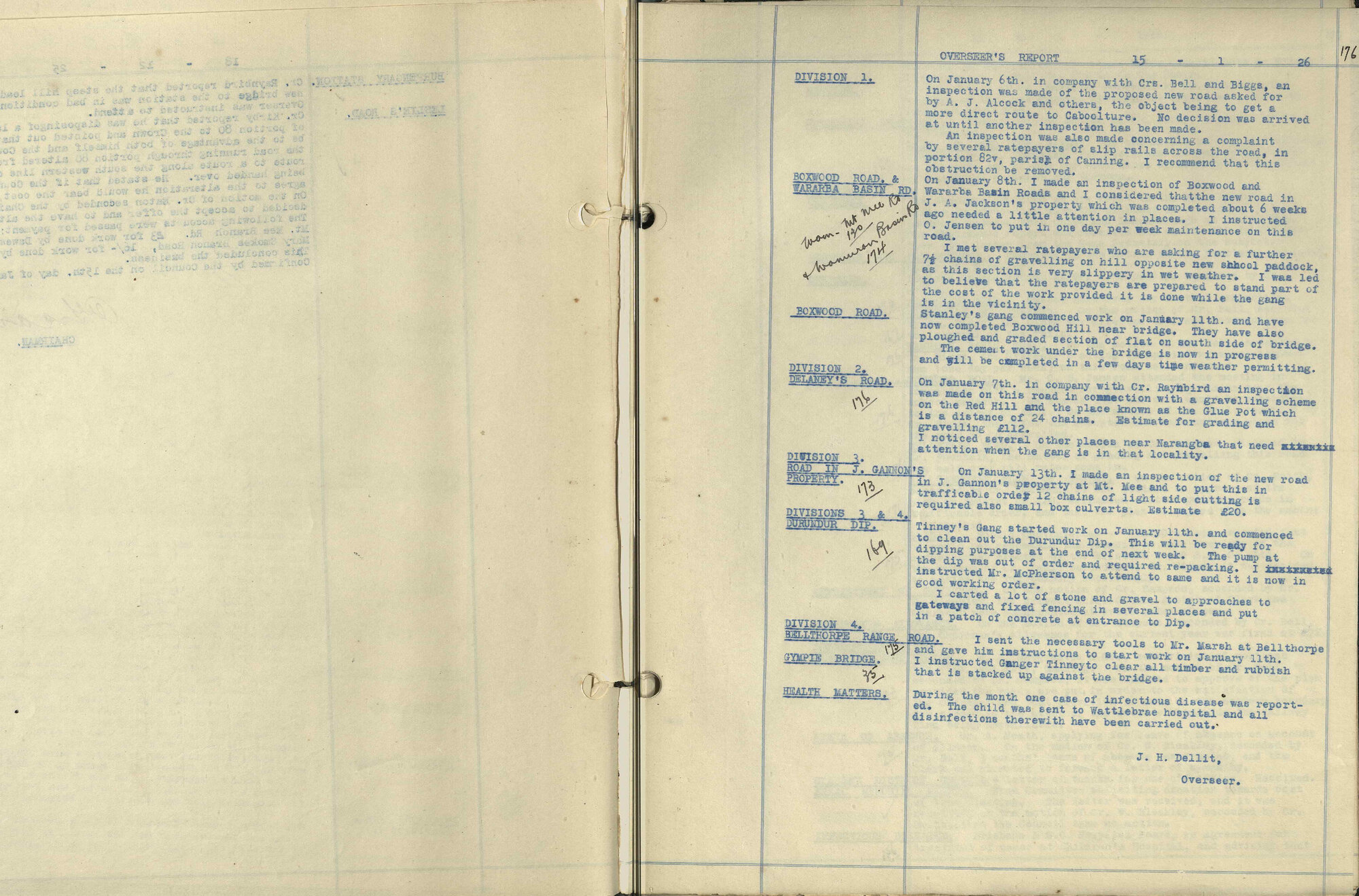 Caboolture Shire Council Minutes - 15 January 1926 - 20 August 1926