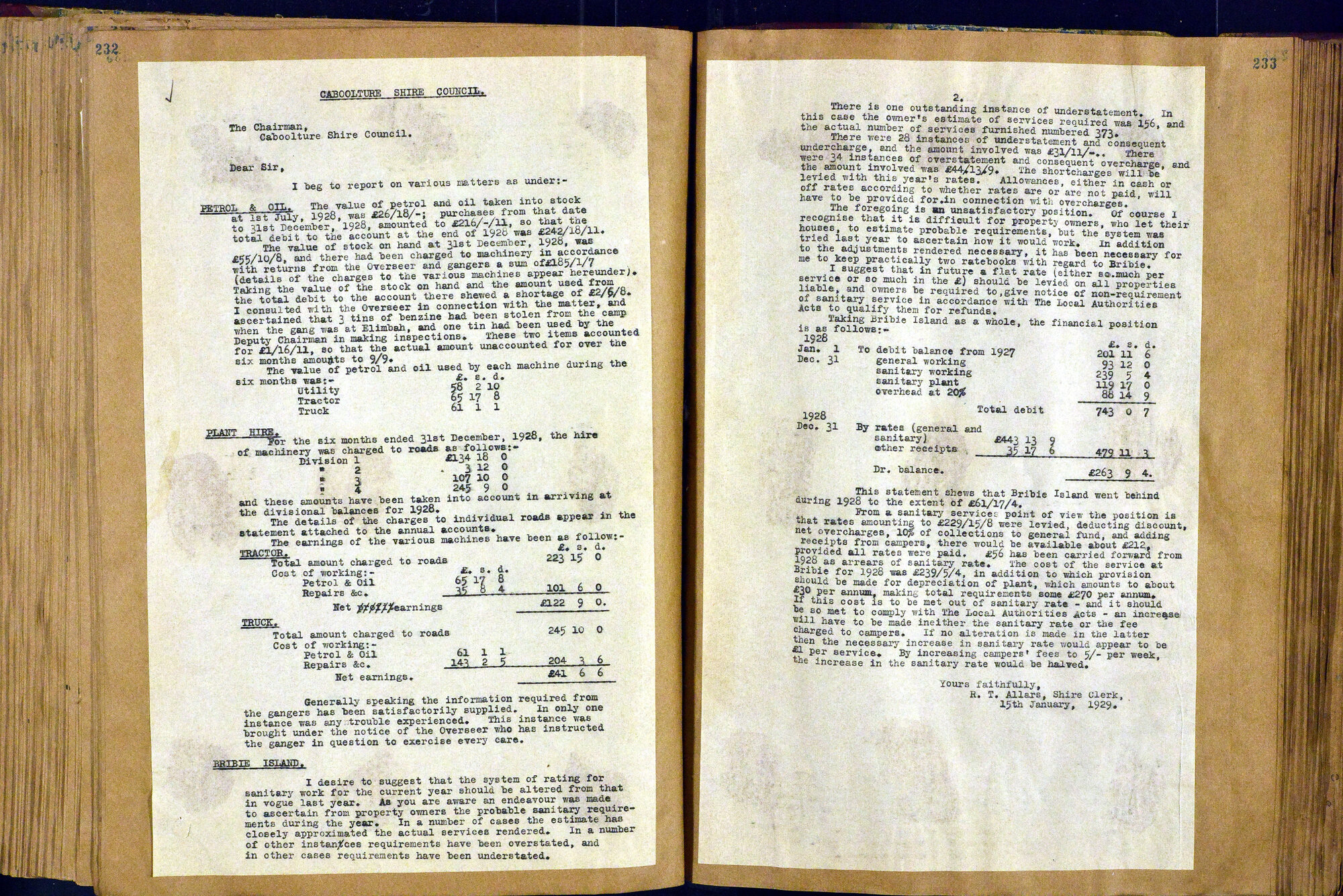 Caboolture Shire Council Minutes - 15 January 1929 - 23 August 1929
