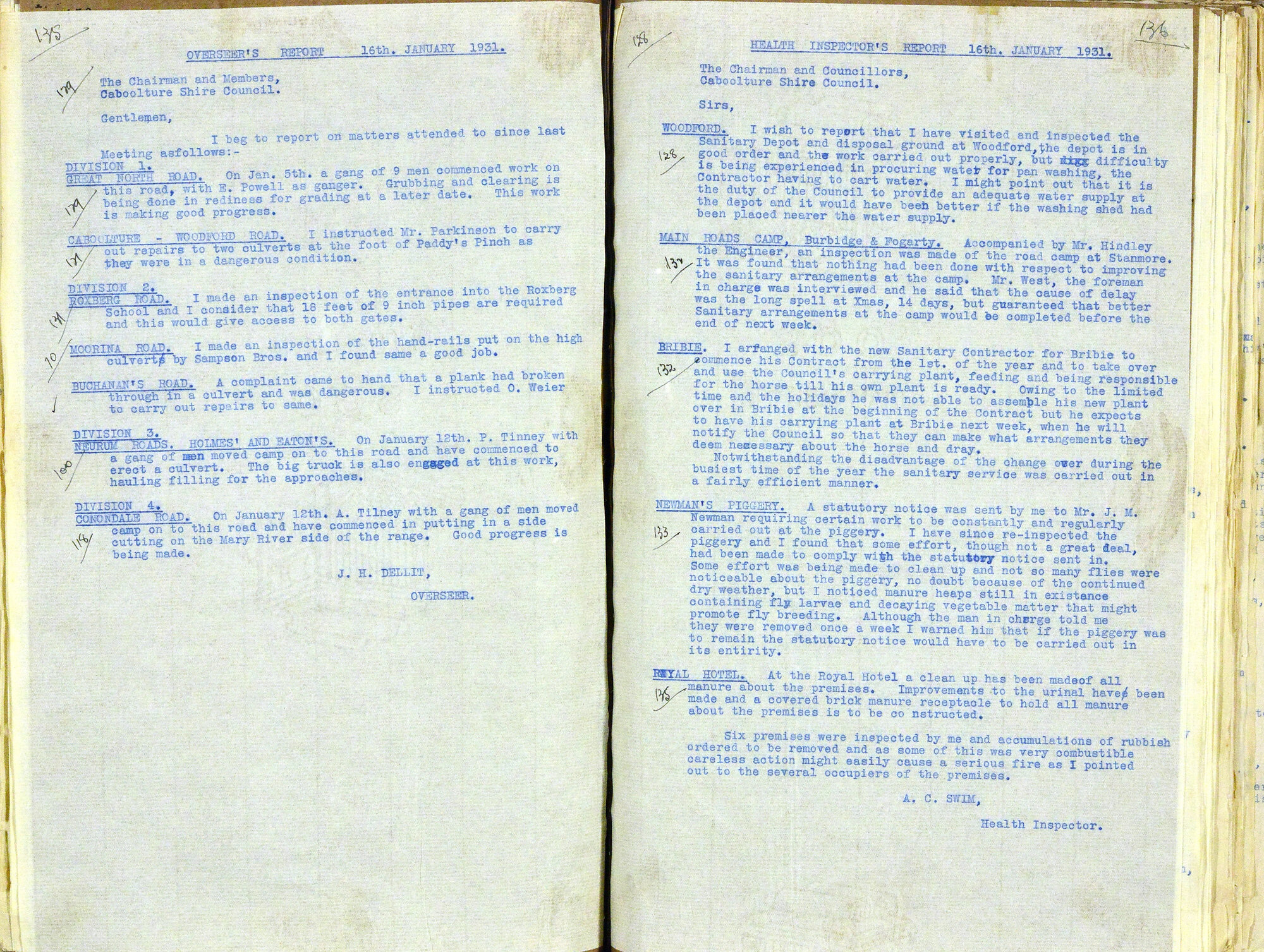Caboolture Shire Council Minutes - 16 January 1931 - 11 December 1931