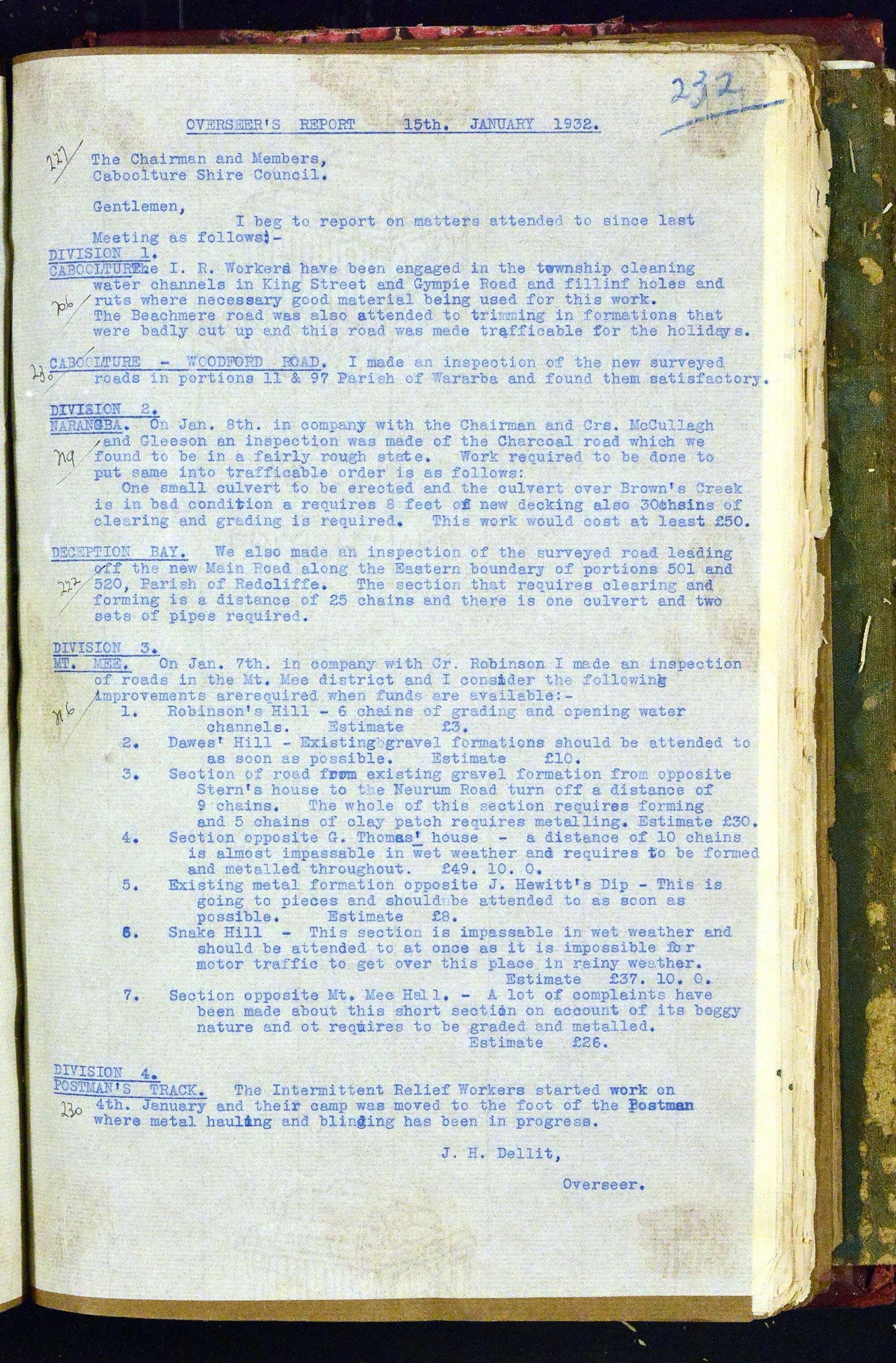 Caboolture Shire Council Minutes - 15 January 1932 -11 March 1932