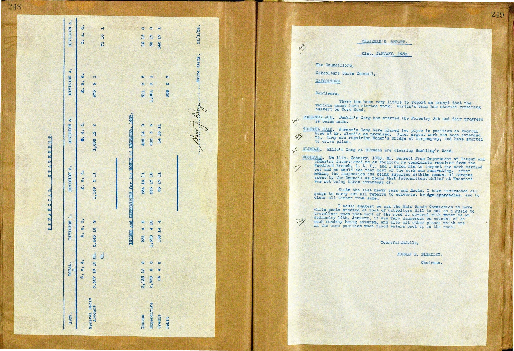 Caboolture Shire Council Minutes - 21 January 1938 - 17 June 1938