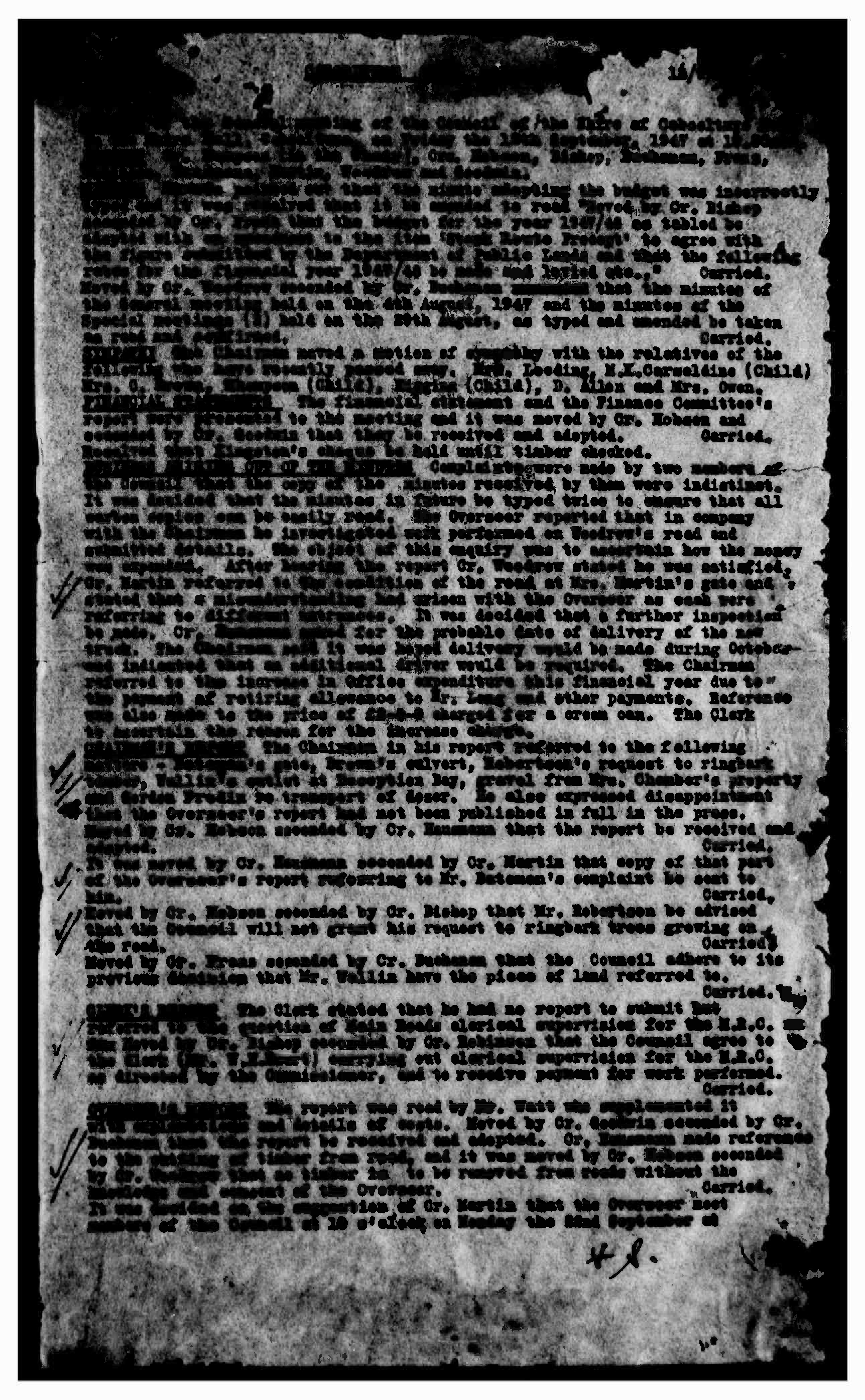 Caboolture Shire Council Minutes - 12 September 1947 - 15 December 1947