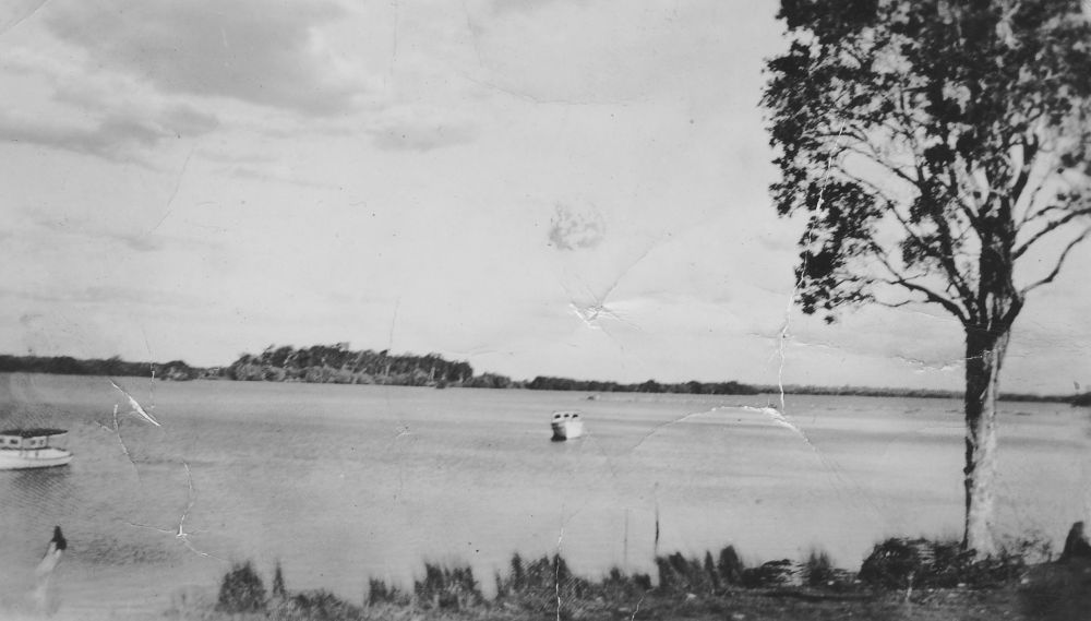 View of Little Goat Island across Pumicestone Passage from Donnybrook, ca. late 1940
