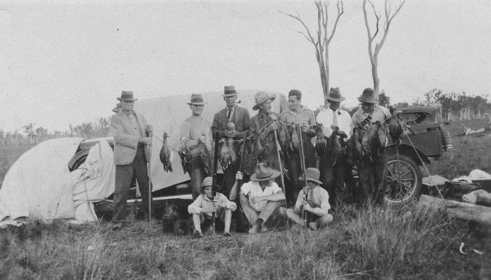 Group of men duck hunting around Donnybrook