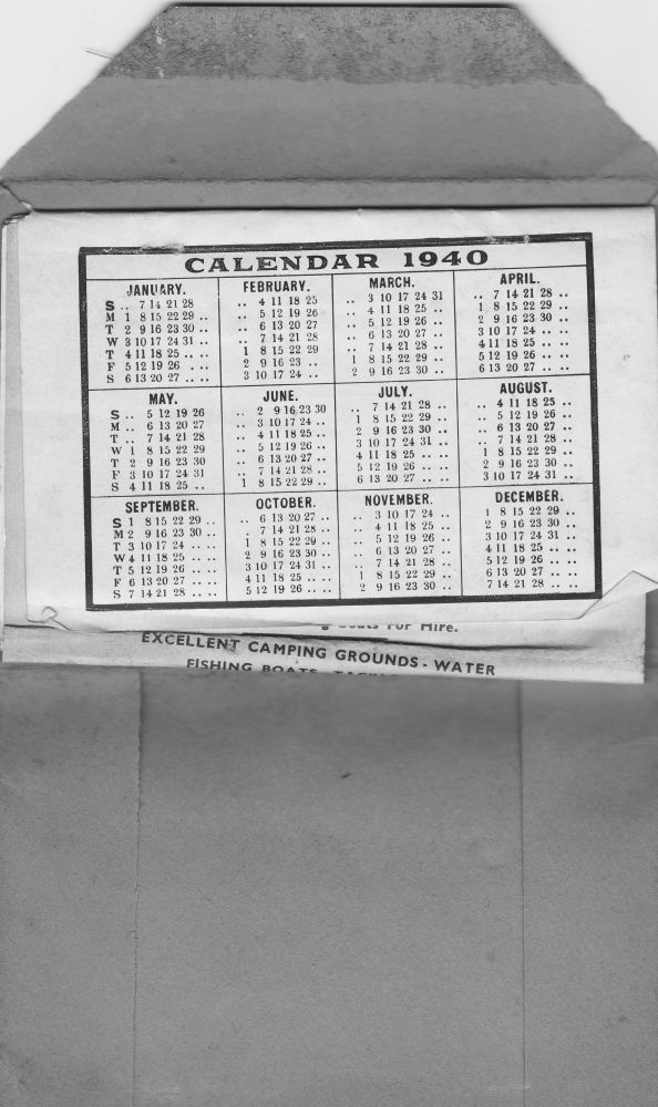 1940 Calendar