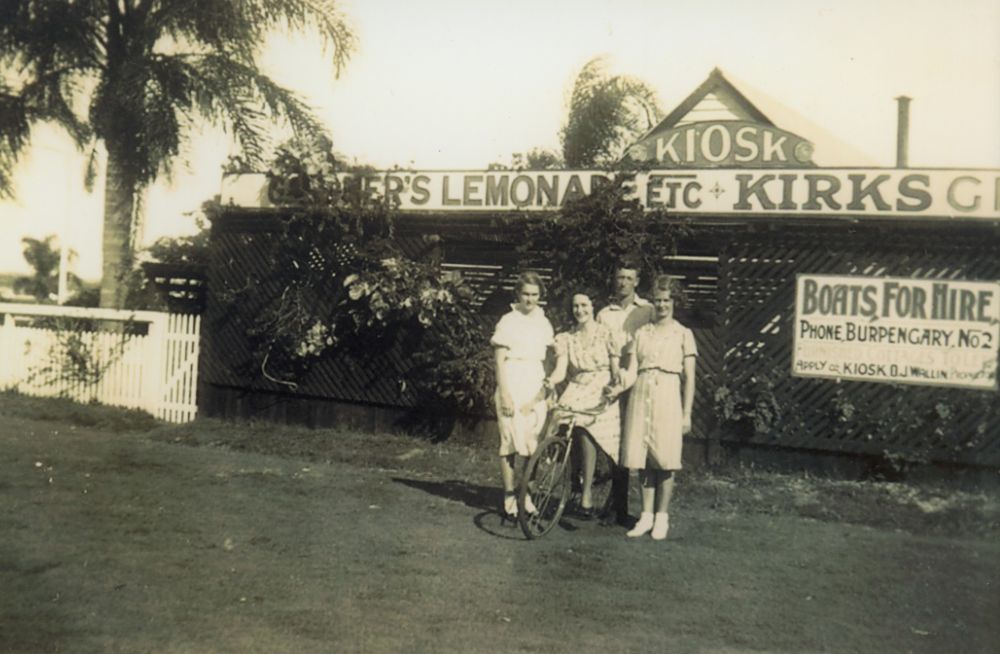 Standing in front of Wallin's Kiosk in 1939