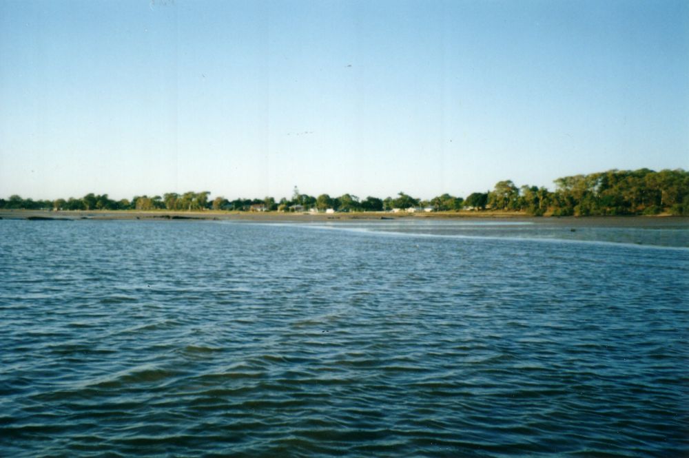 Looking towards Deception Bay foreshore from out in the bay