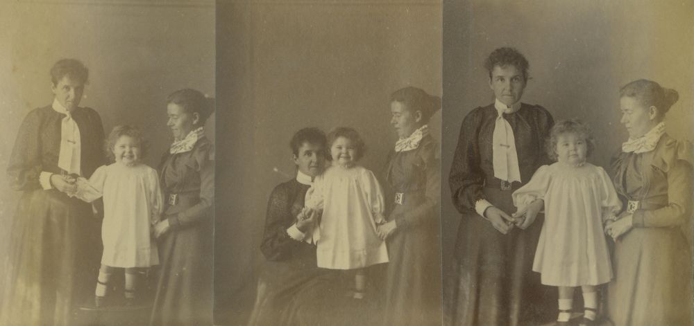 Group photograph - 3 portrait photographs of the same people