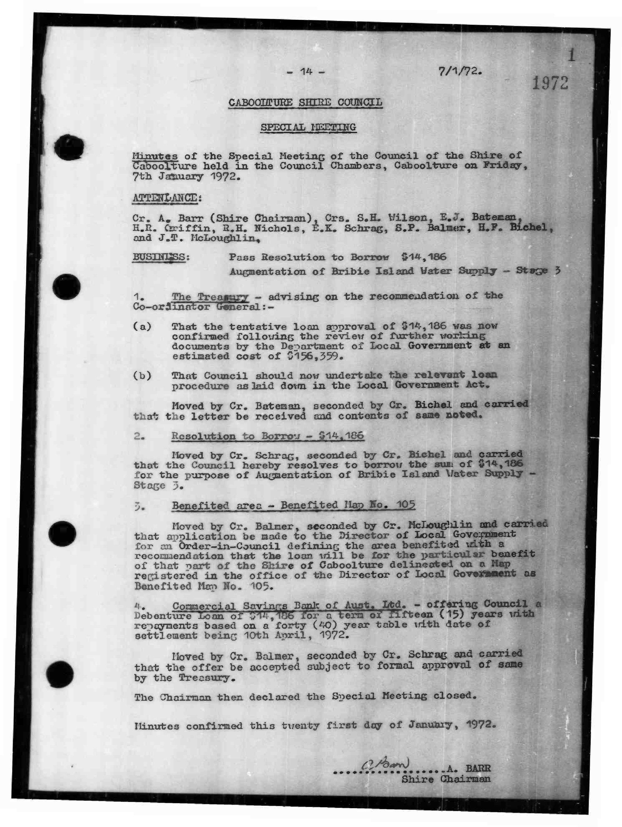 Caboolture Shire Council Minutes - 7 January 1972 - 15  December 1972