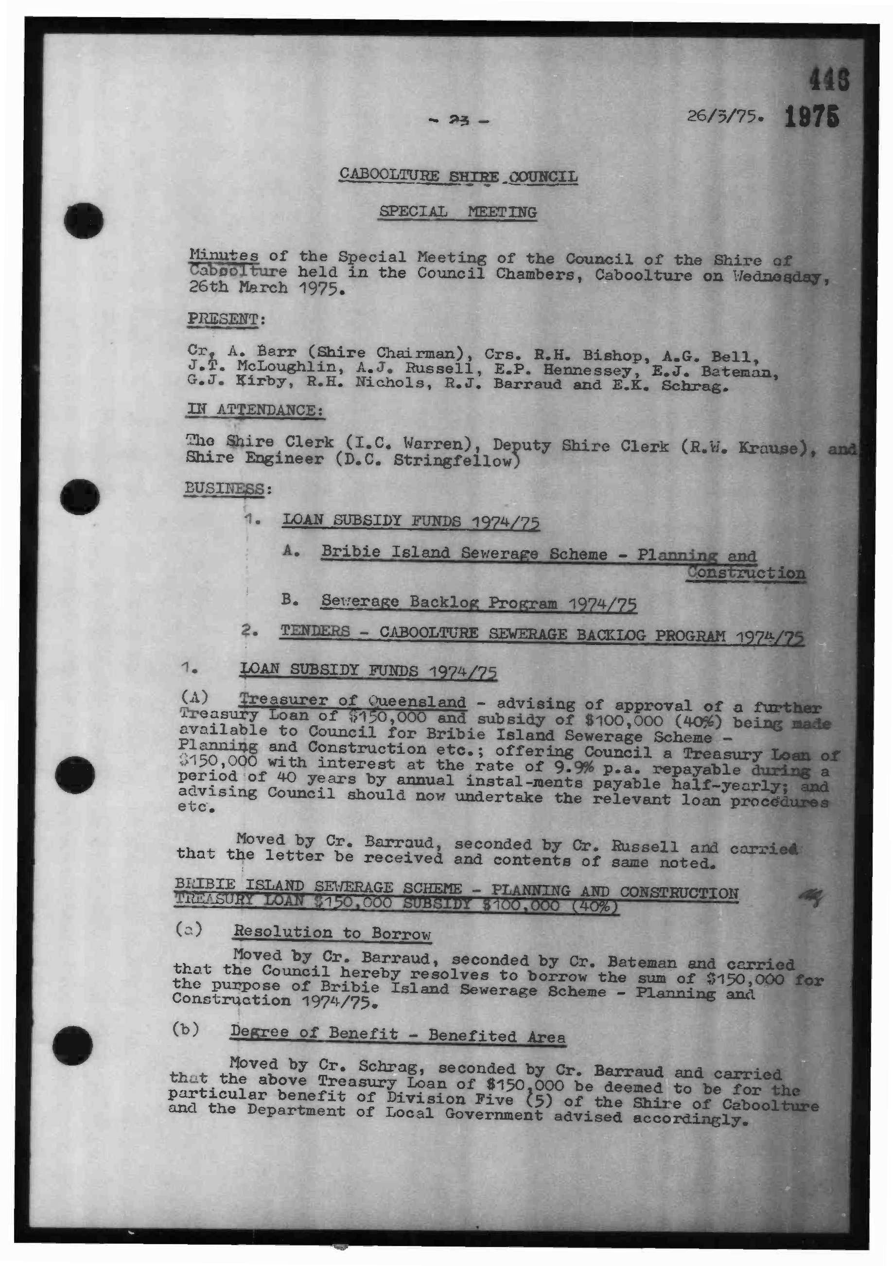 Caboolture Shire Council Minutes - 26 March 1975 - 18 June 1975