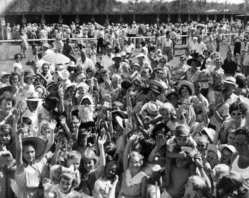 Children at the Christmas party, 1957