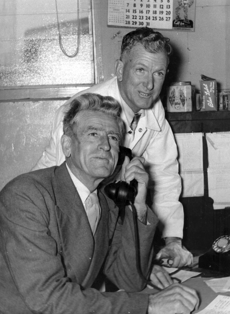 Gordon McPherson and Tom Isaacs at work