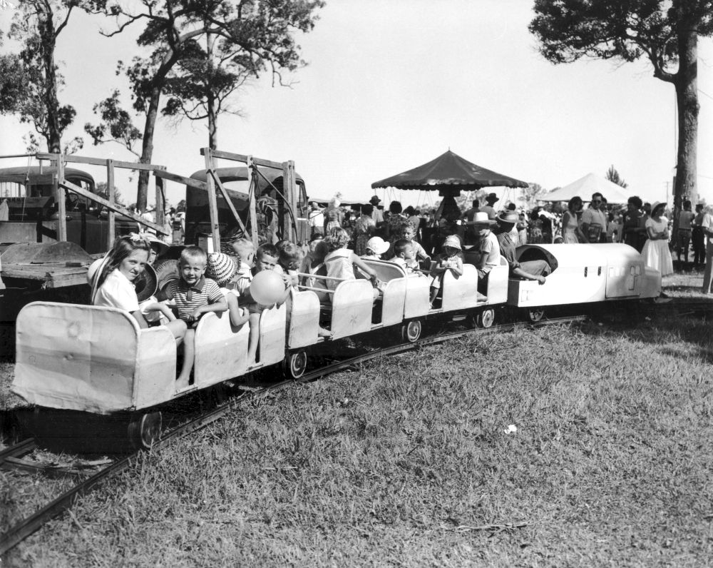 Children enjoying train rides