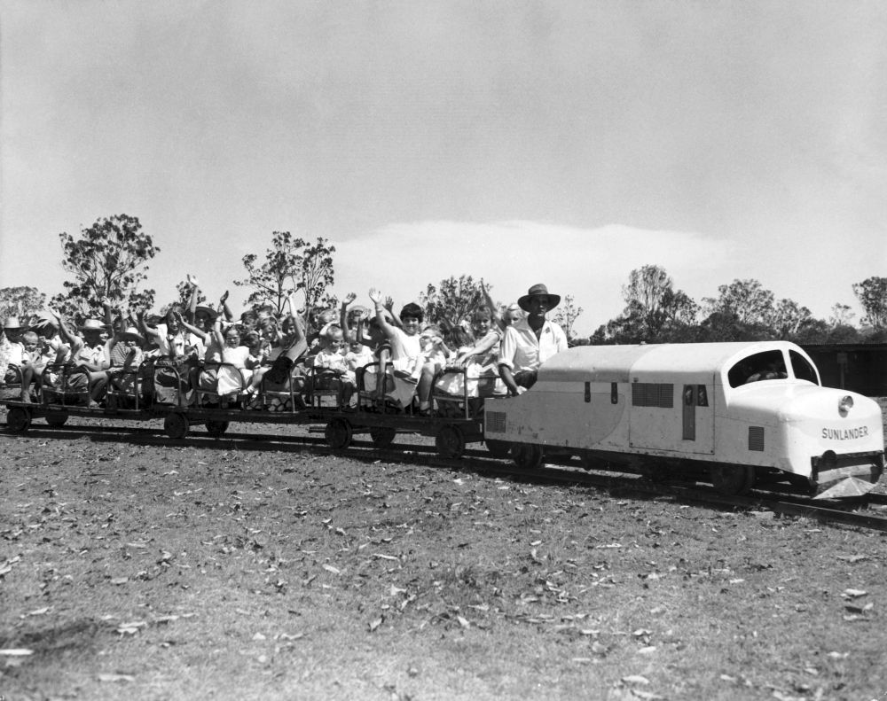Children enjoying train rides