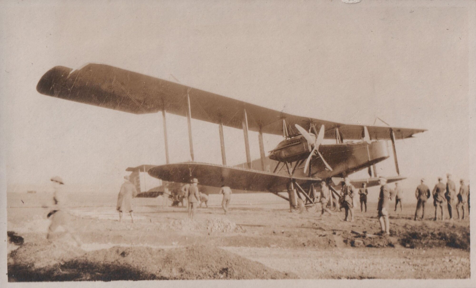 Handley Page Machine after landing at Tern Hill, Shropshire, England