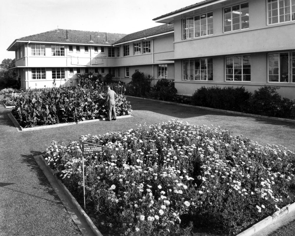George Harvey working in the gardens at the Petrie Mill