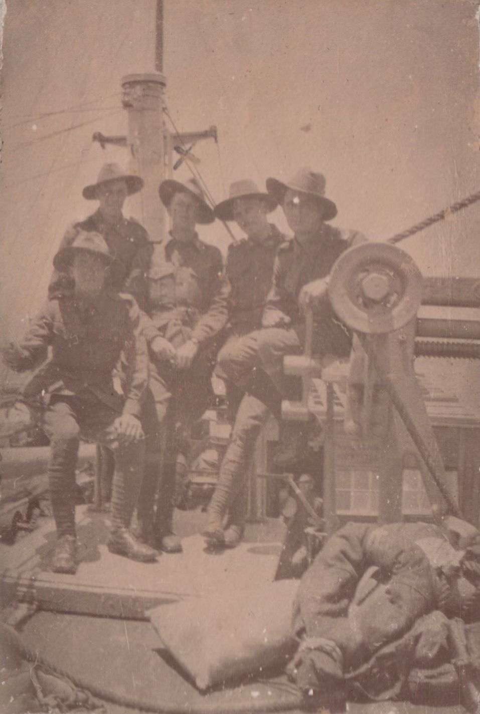 Full dress parade at sea