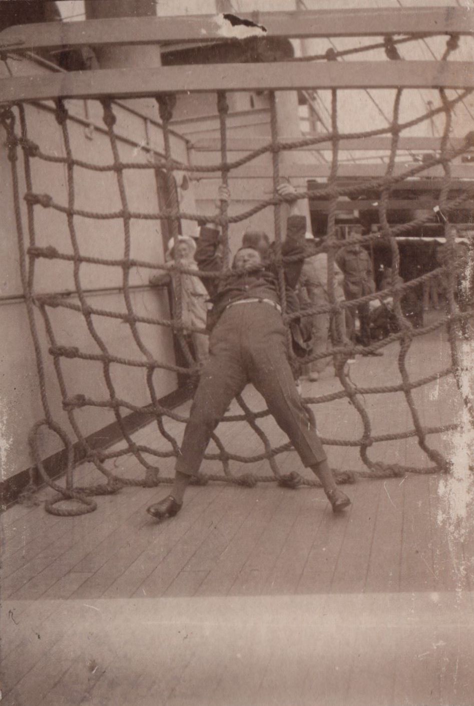 Exercises on deck of the ship