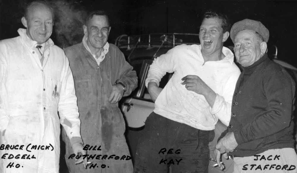 Mick (Bruce) Edgell, Bill Rutherford, Reg Kay and Jack Stafford worked at the Petrie Mill