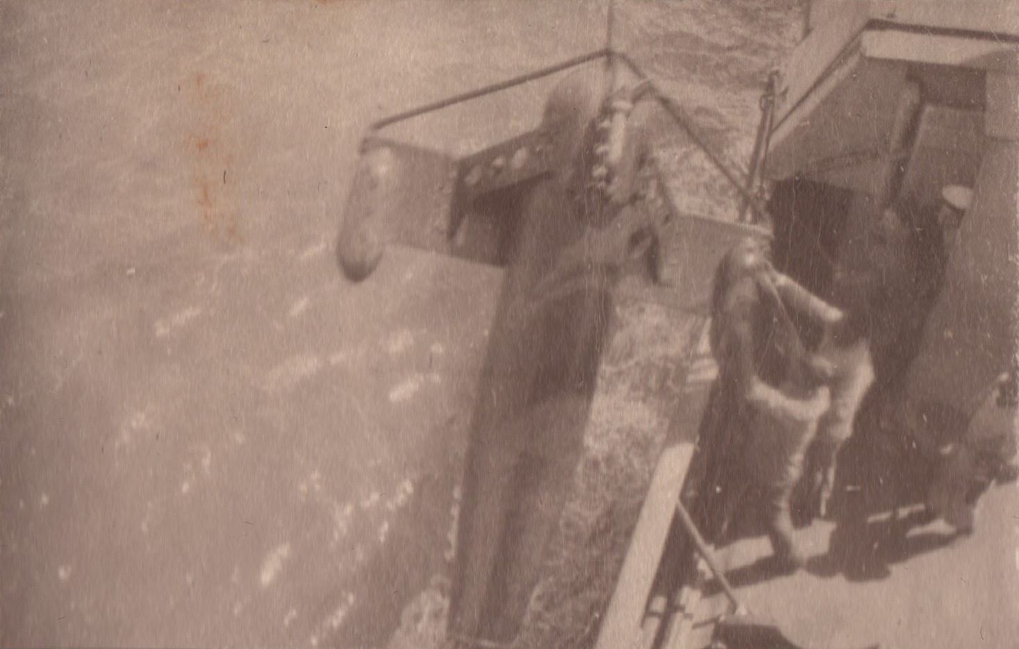 Submersible being maneuvered from boat