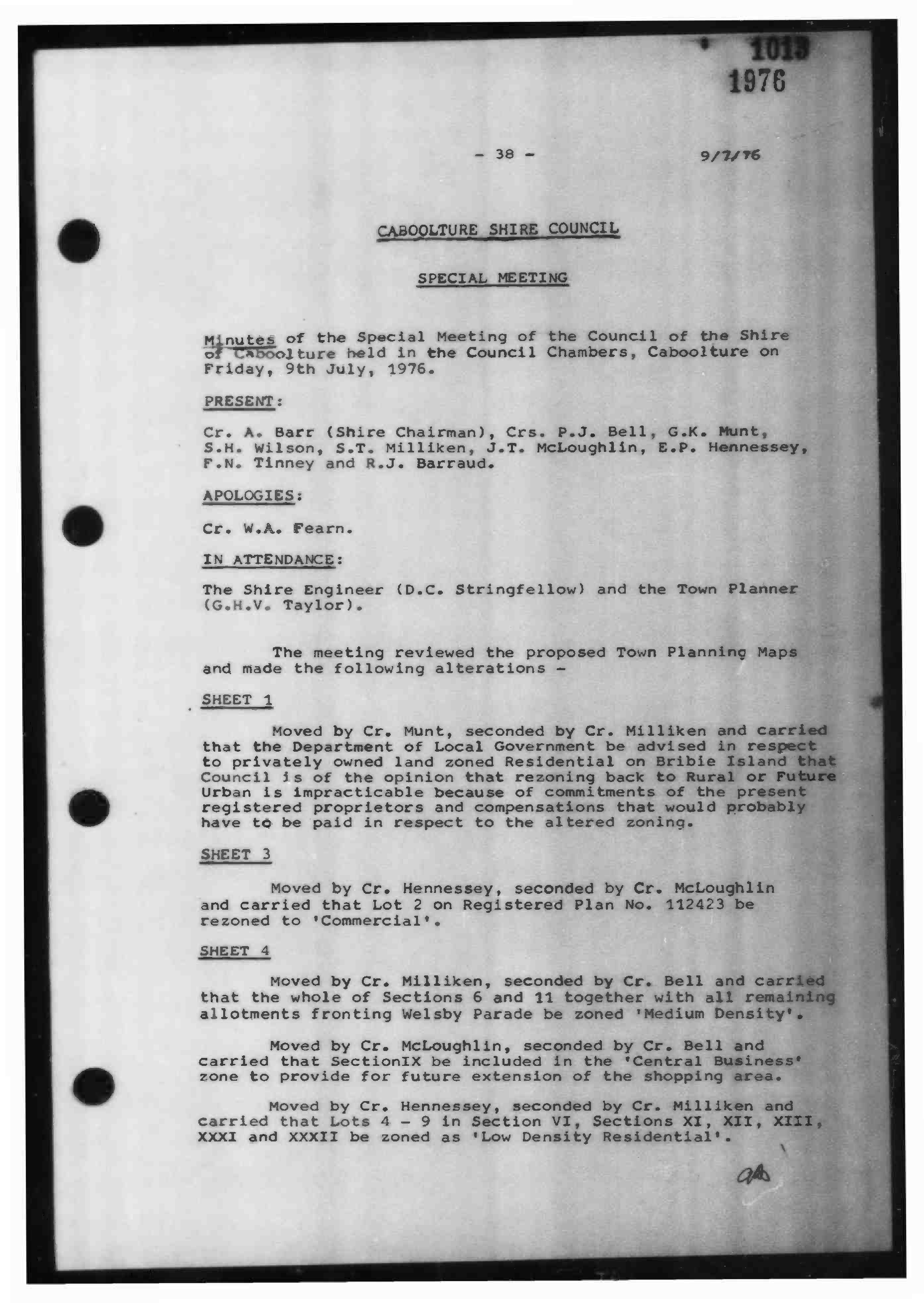 Caboolture Shire Council Minutes - 9 July 1976 - 22 October 1976
