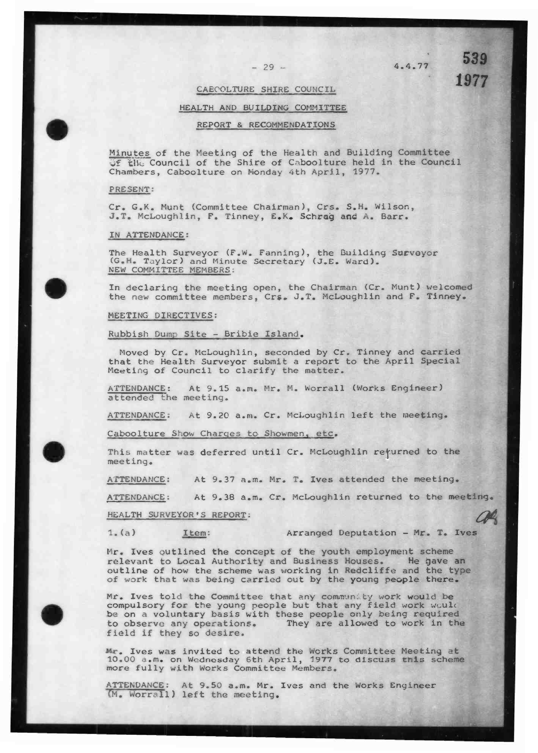 Caboolture Shire Council Minutes - 4 April 1977 - 24 May 1977