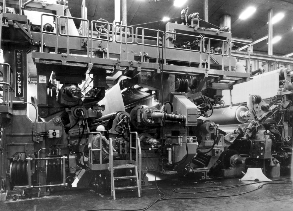 View of the new press section at the Petrie Mill installed in 1974