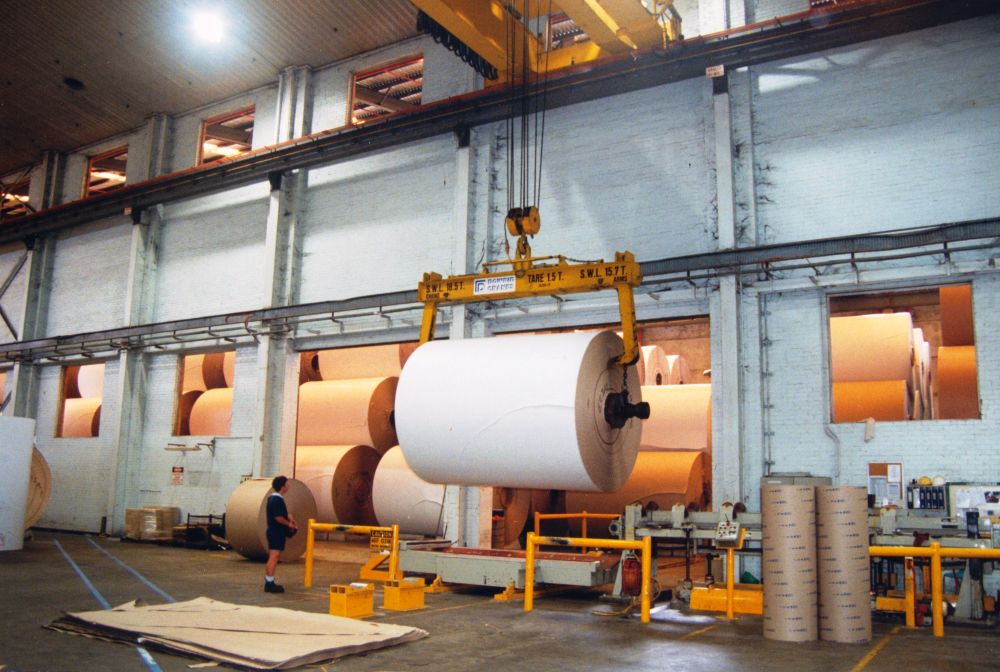 Machine rolls of cartonboard ready to be finished