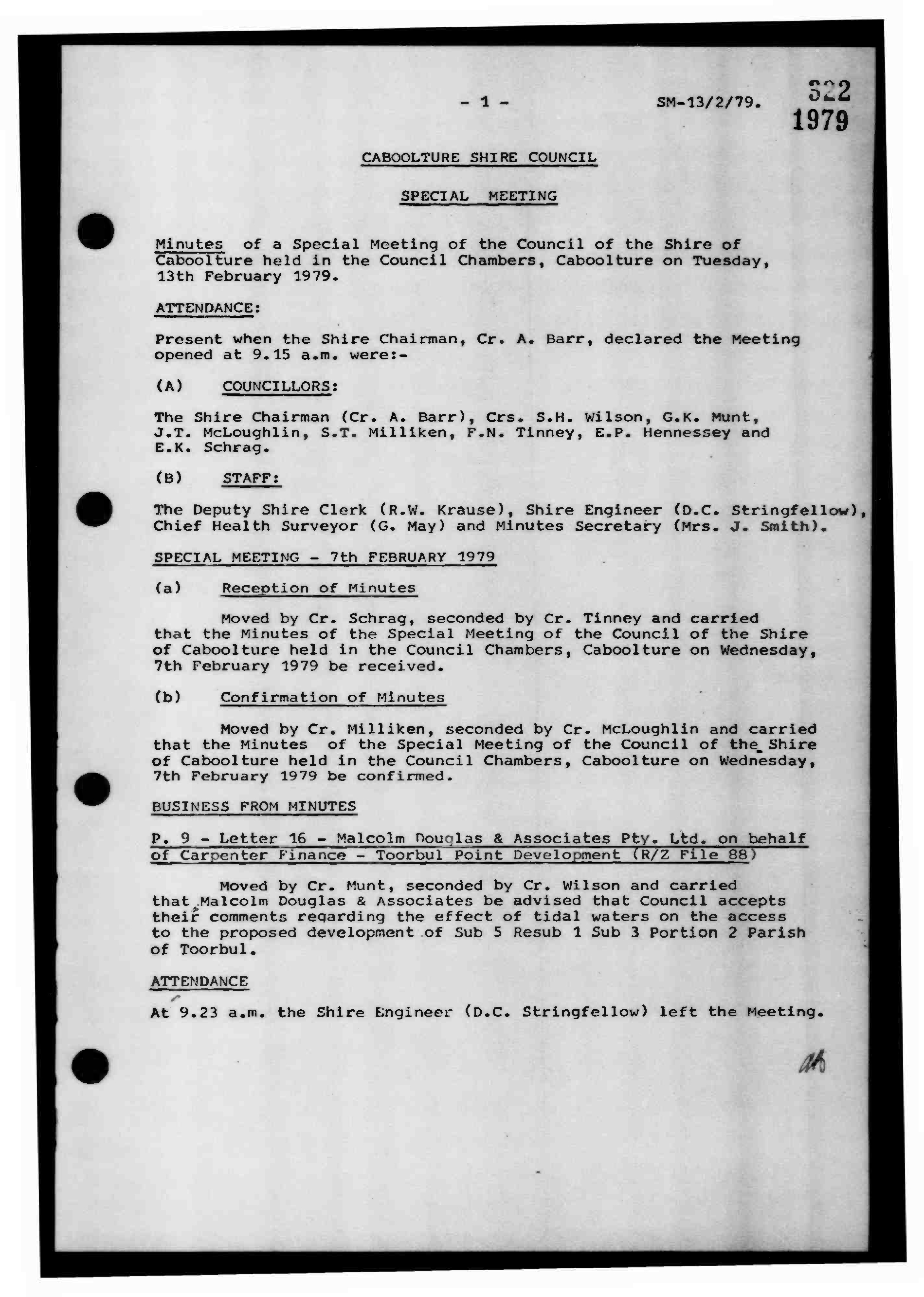 Caboolture Shire Council Minutes - 13 February 1979 - 15 March 1979